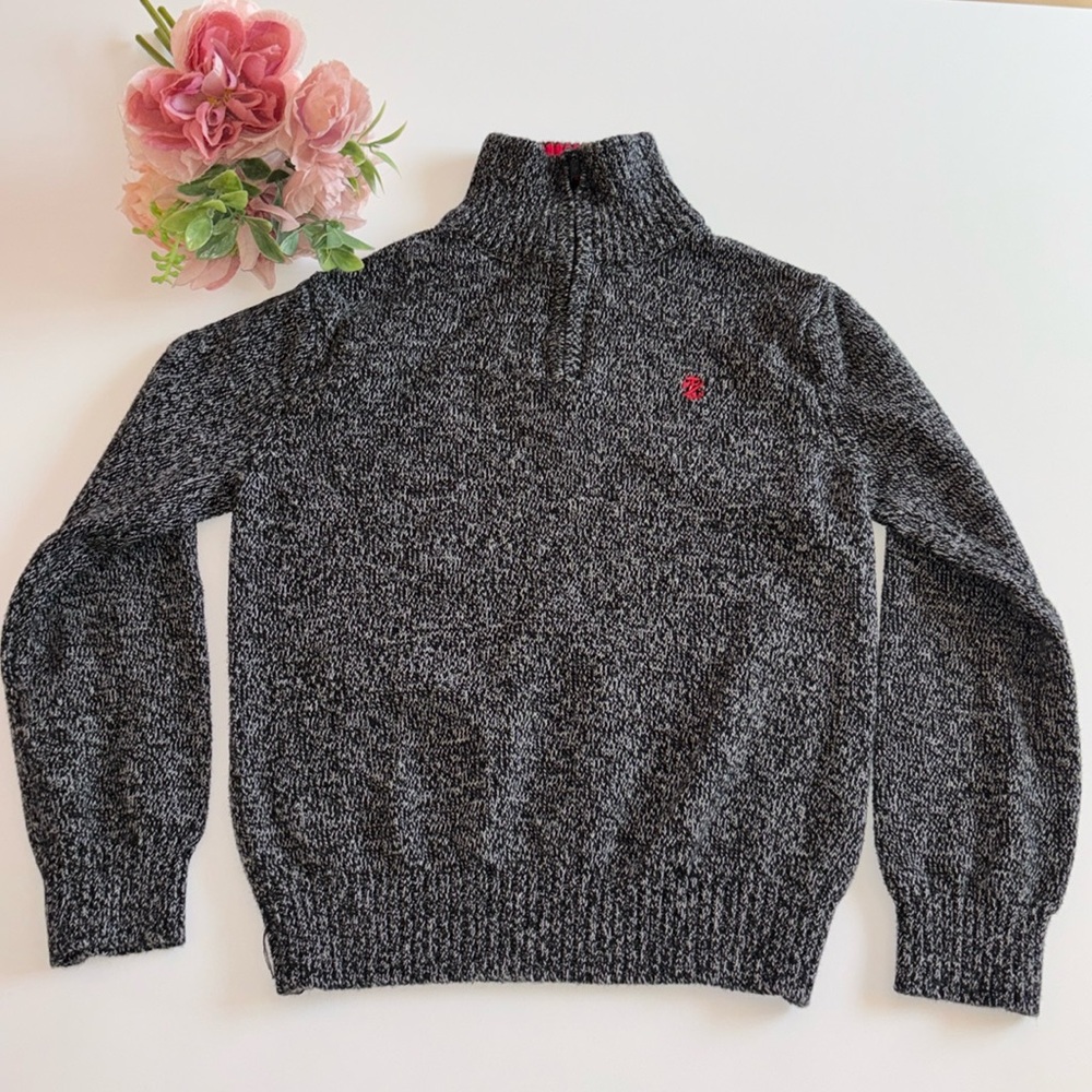 Boys Christmas Sweater Heathered Quarter Zip Sweater Size 8 Boys Chaps Sweater